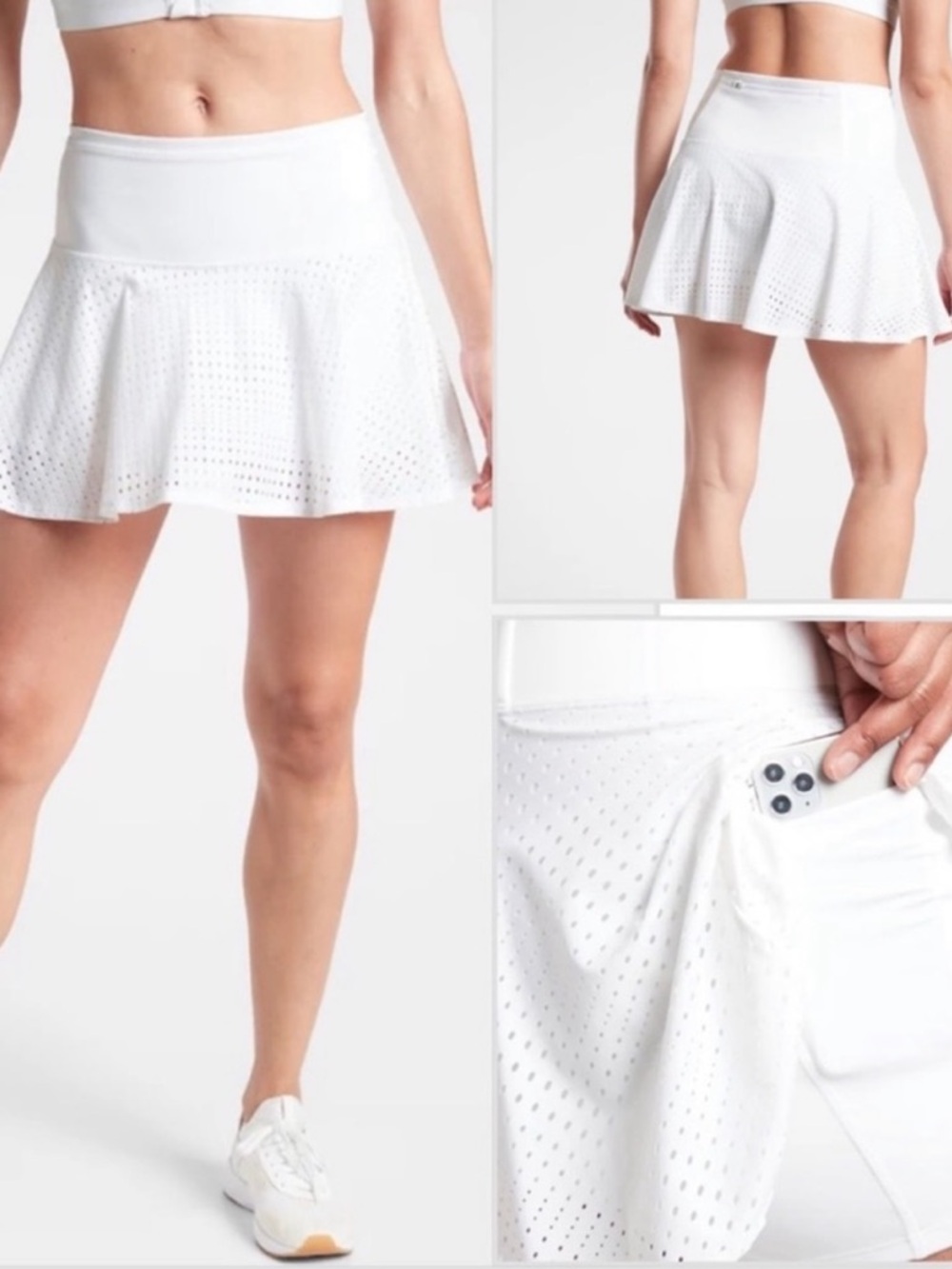 NWOT Athleta A Game Mesh Skort Size 2X White Tennis Pickleball